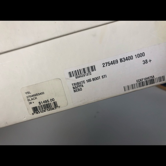 YSL Tribute Black Platform Knee High Boot 38.5 - Picture 12 of 14